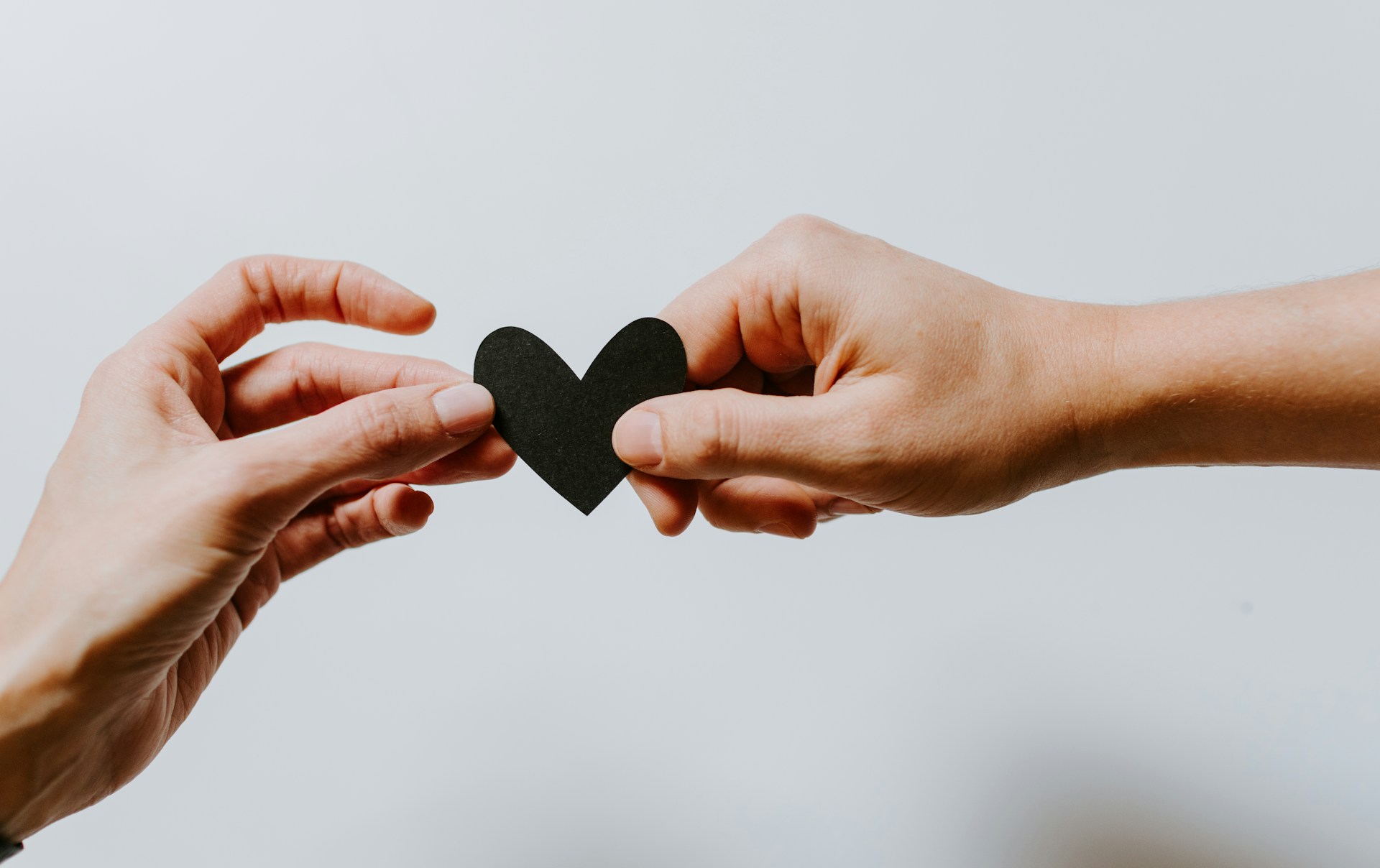 Hands holding a paper family - support concept
